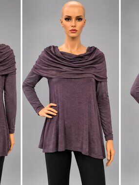 Lisa Rinna Collection Off-Shoulder Long Sleeve Dress in Plum